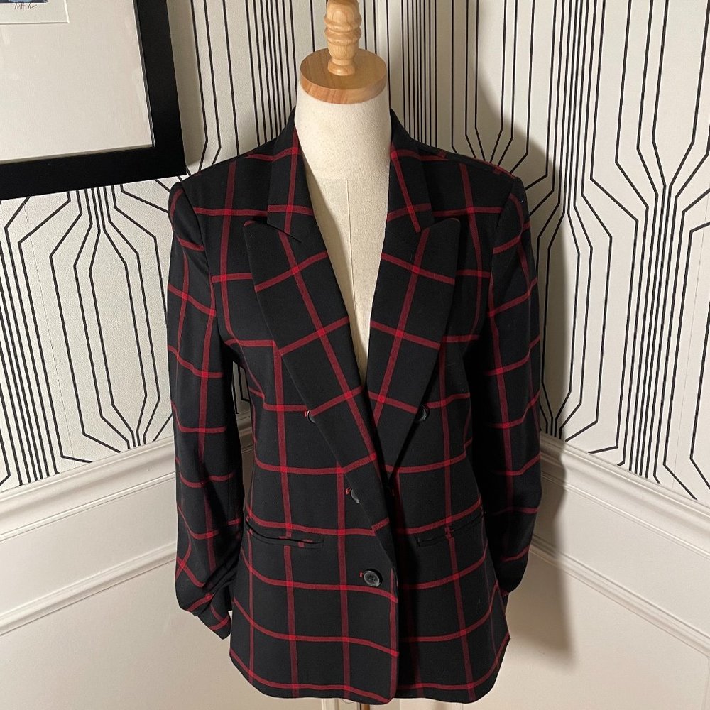 1. STATE l Black and Red Blazer l Size Medium